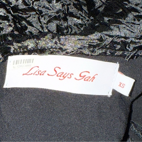 Lisa Says Gah Gwen Midi Open Back Balloon Sleeve Dress Size XS Elastic Black Tie - Picture 4 of 7